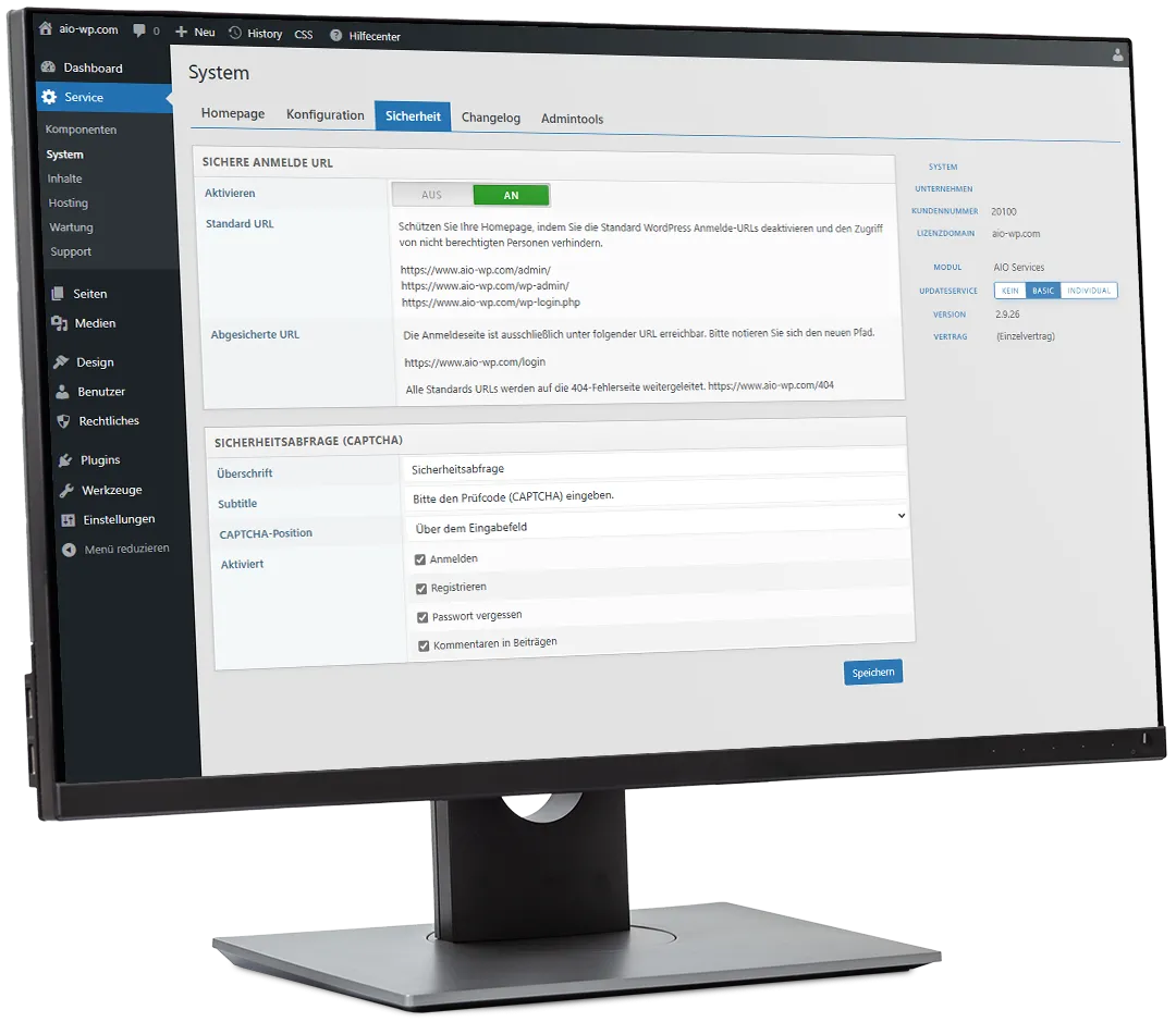 AIO System Hub - WordPress Konfiguration